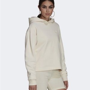 ADIDAS — Cropped Hoodie in Cream (Size Medium)
